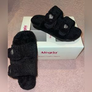 Alegria Cozy Two-Band Slide Sandals - Chillery size 38 which is 8-8.5